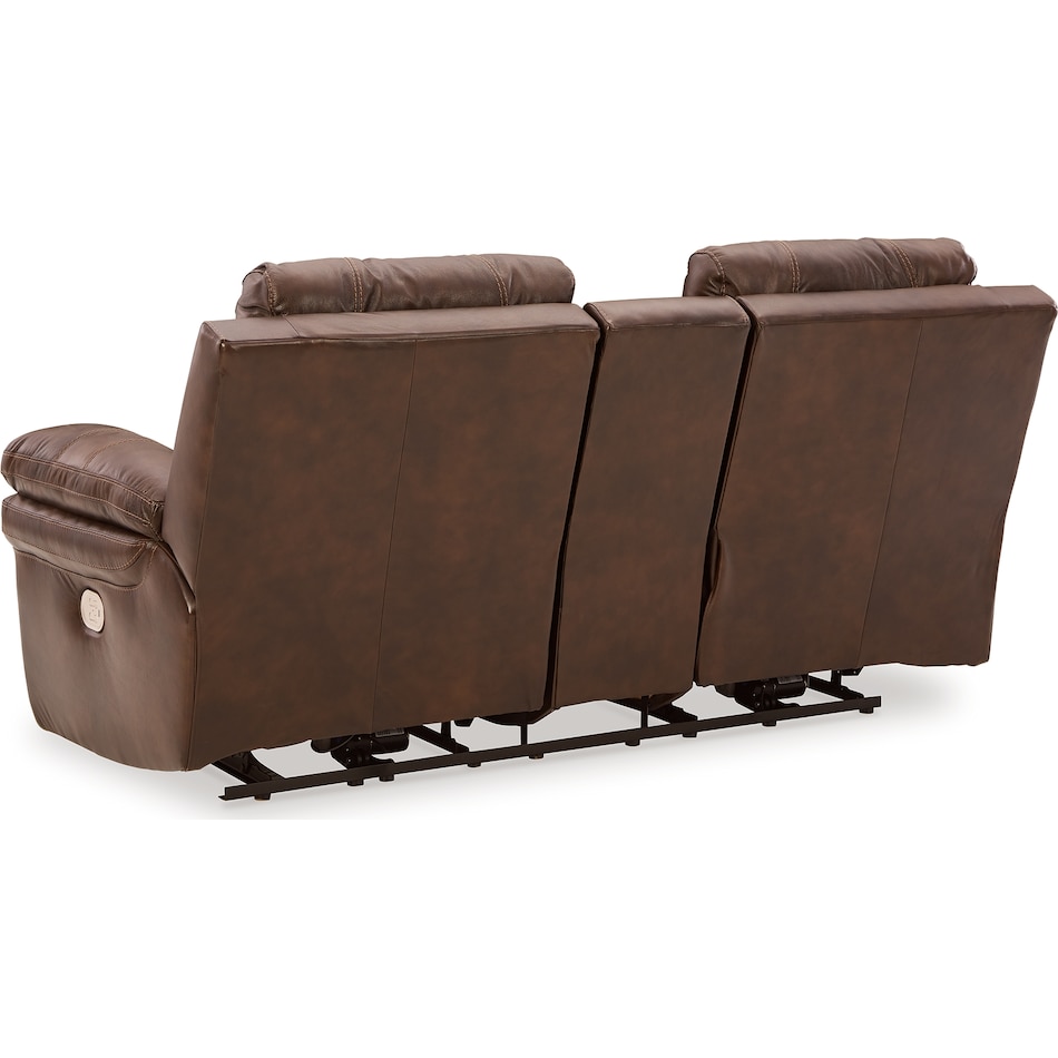 edmar chocolate power leather reclining loveseat   