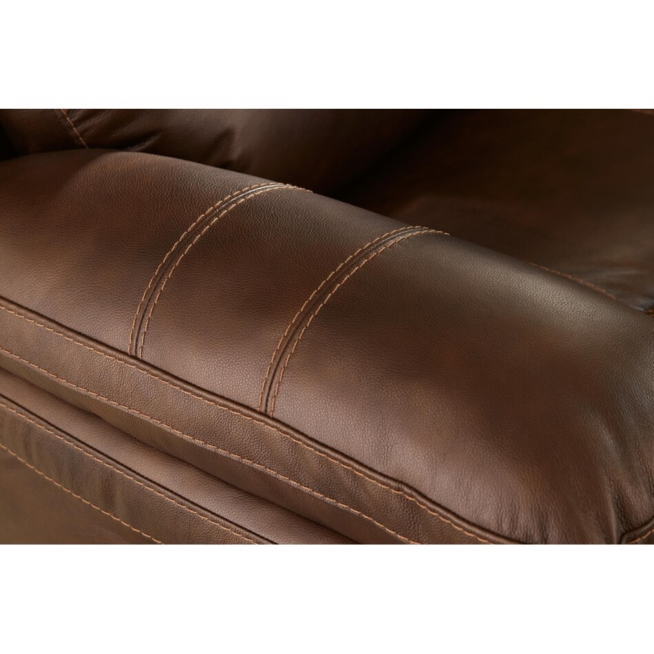 edmar chocolate power leather reclining loveseat   