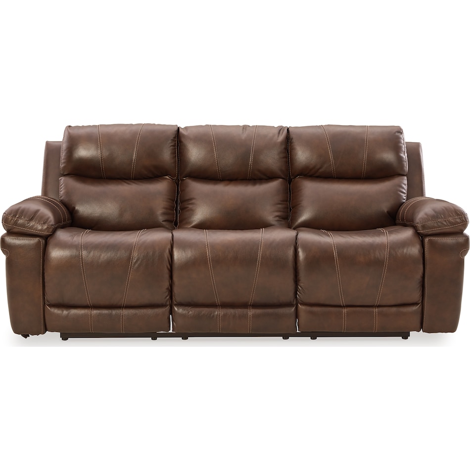 edmar chocolate power leather reclining sofa   