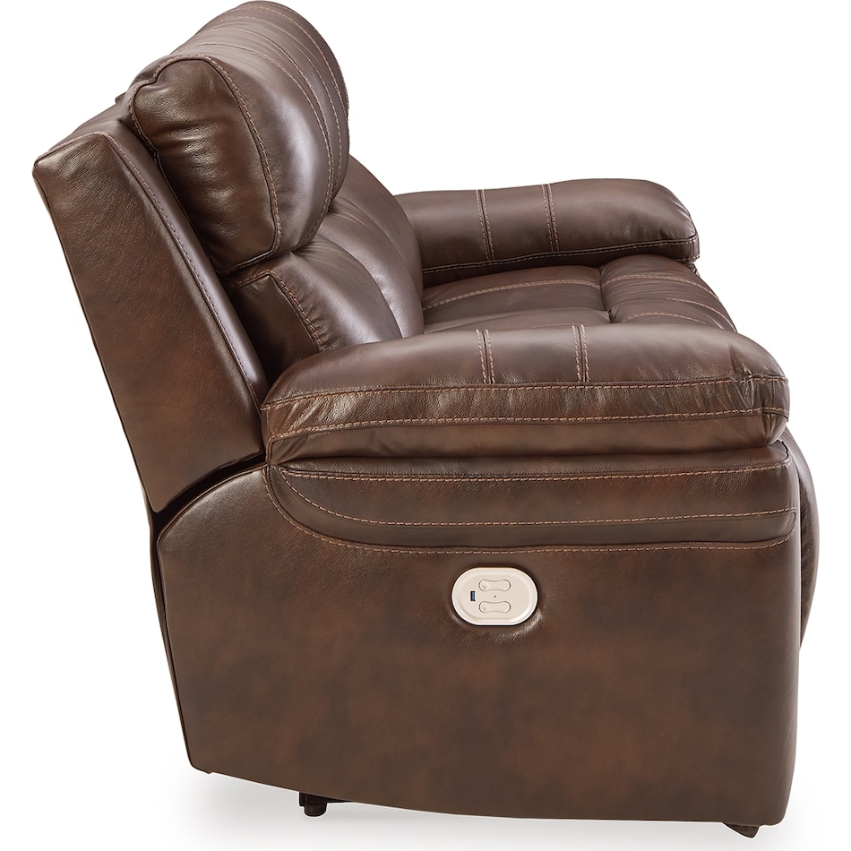 edmar chocolate power leather reclining sofa   