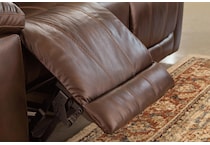 edmar chocolate power leather reclining sofa   