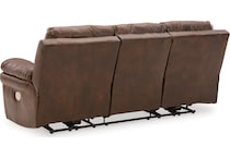 edmar chocolate power leather reclining sofa   