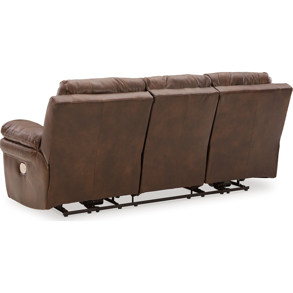 edmar chocolate power leather reclining sofa   