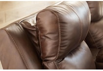 edmar chocolate power leather reclining sofa   