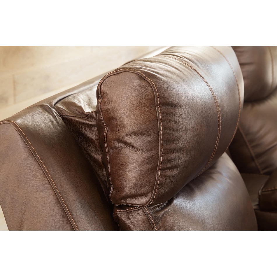 edmar chocolate power leather reclining sofa   