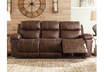 edmar power leather reclining sofa   