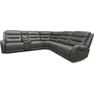 EDSON 6 PIECE DUAL POWER RECLINING SECTIONAL