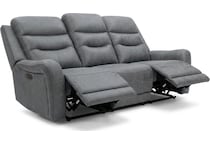 edson grey power reclining sofa   
