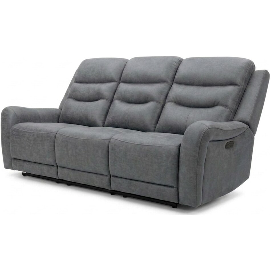 edson grey power reclining sofa   