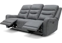 edson grey power reclining sofa   