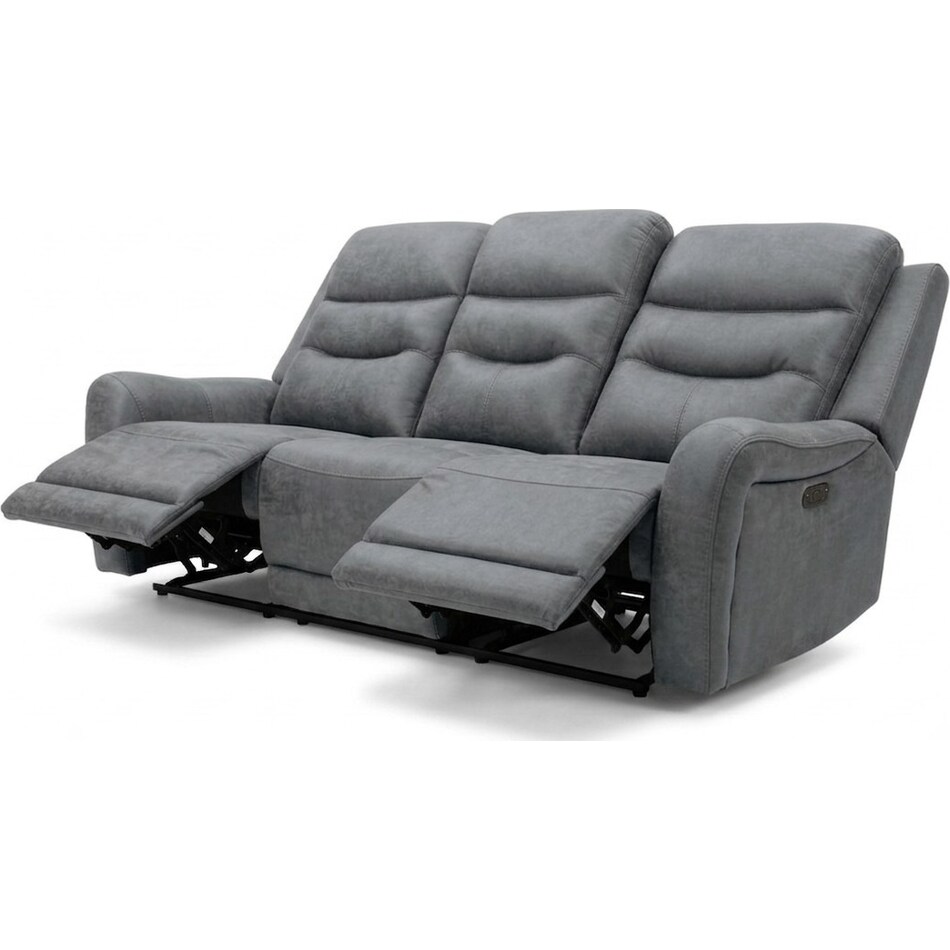 edson grey power reclining sofa   