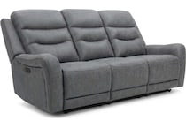 edson grey power reclining sofa   