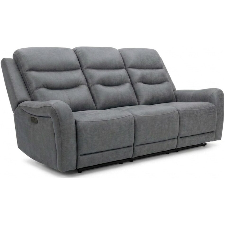 edson grey power reclining sofa   