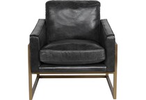 element jet black leather accent chair   