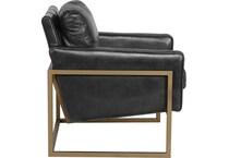 element jet black leather accent chair   