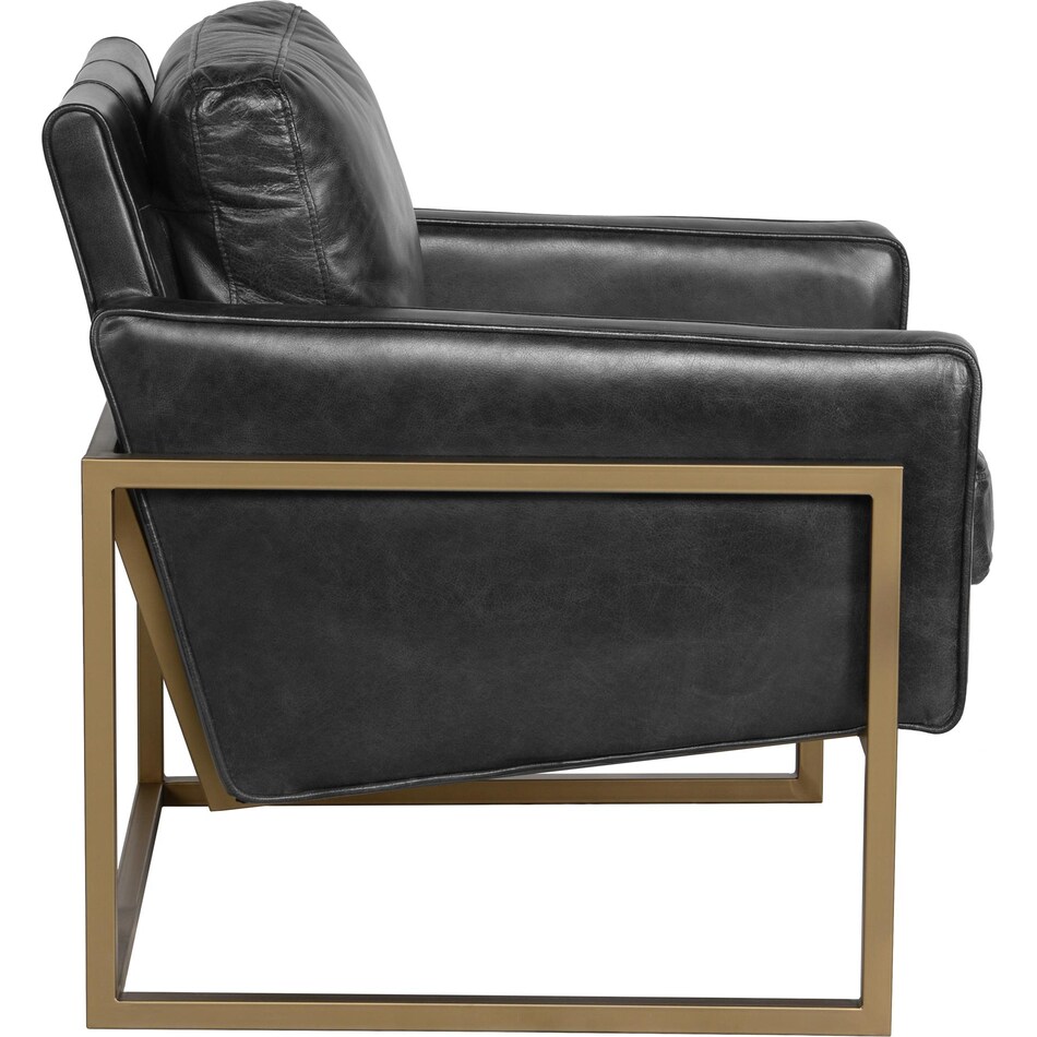 element jet black leather accent chair   
