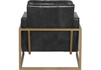 element jet black leather accent chair   
