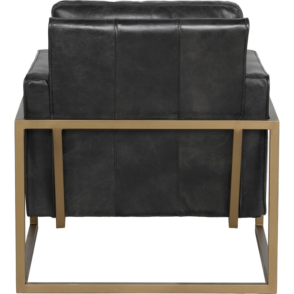 element jet black leather accent chair   