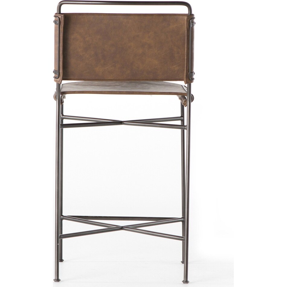 elise distressed brown waxed black counter chair   