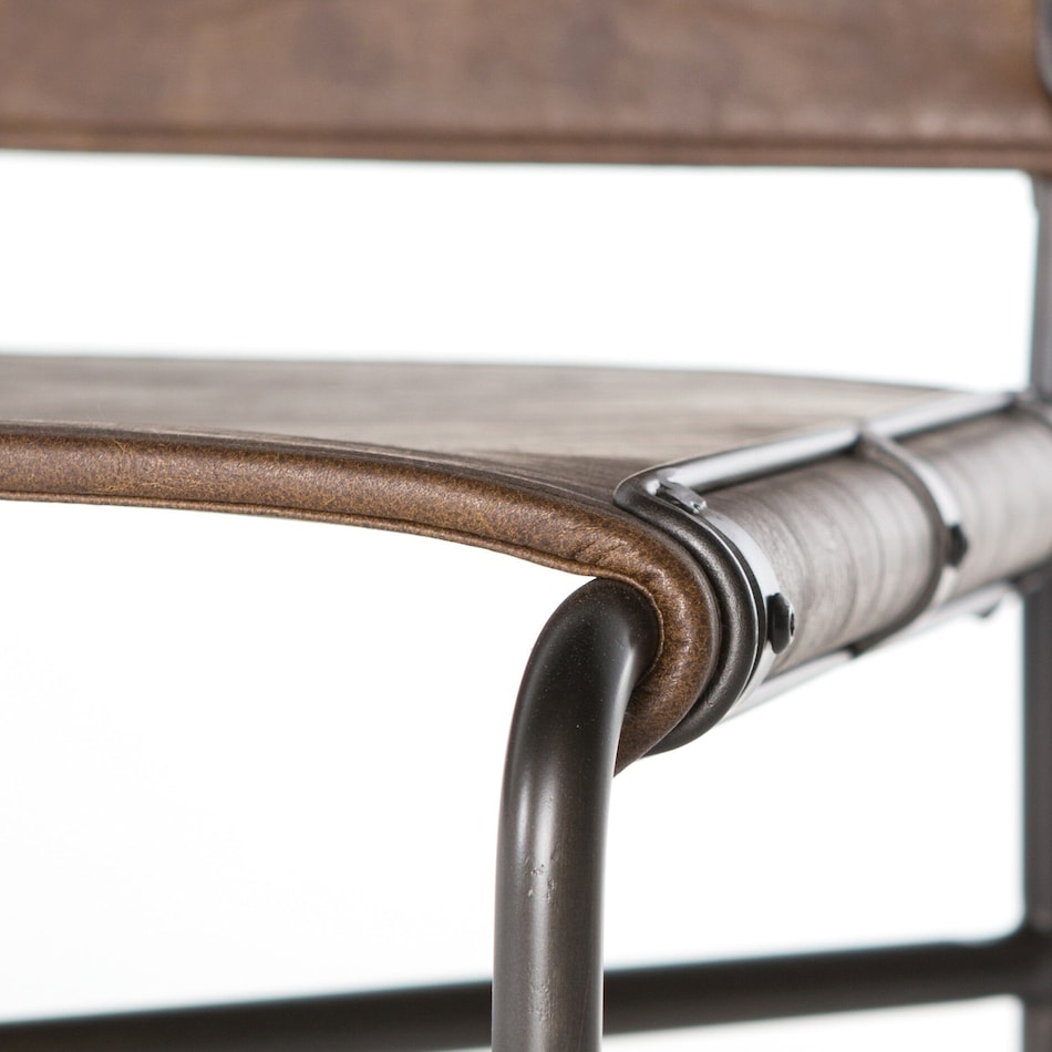 elise distressed brown waxed black counter chair   