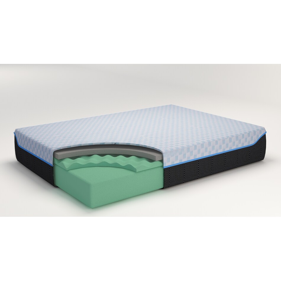 elite inch white blue mattress queen   