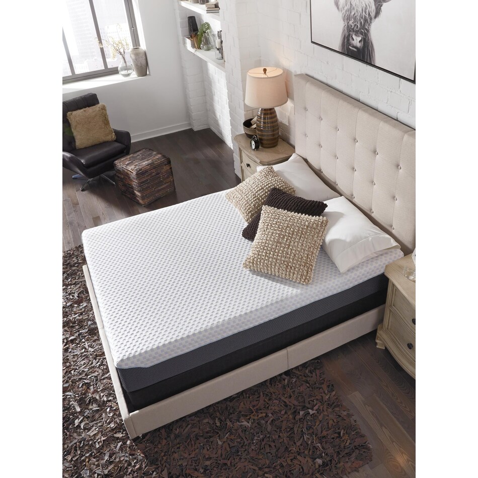 elite inch white blue mattress queen   