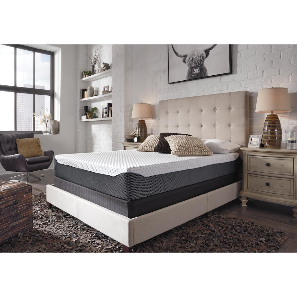 elite inch white blue mattress queen   