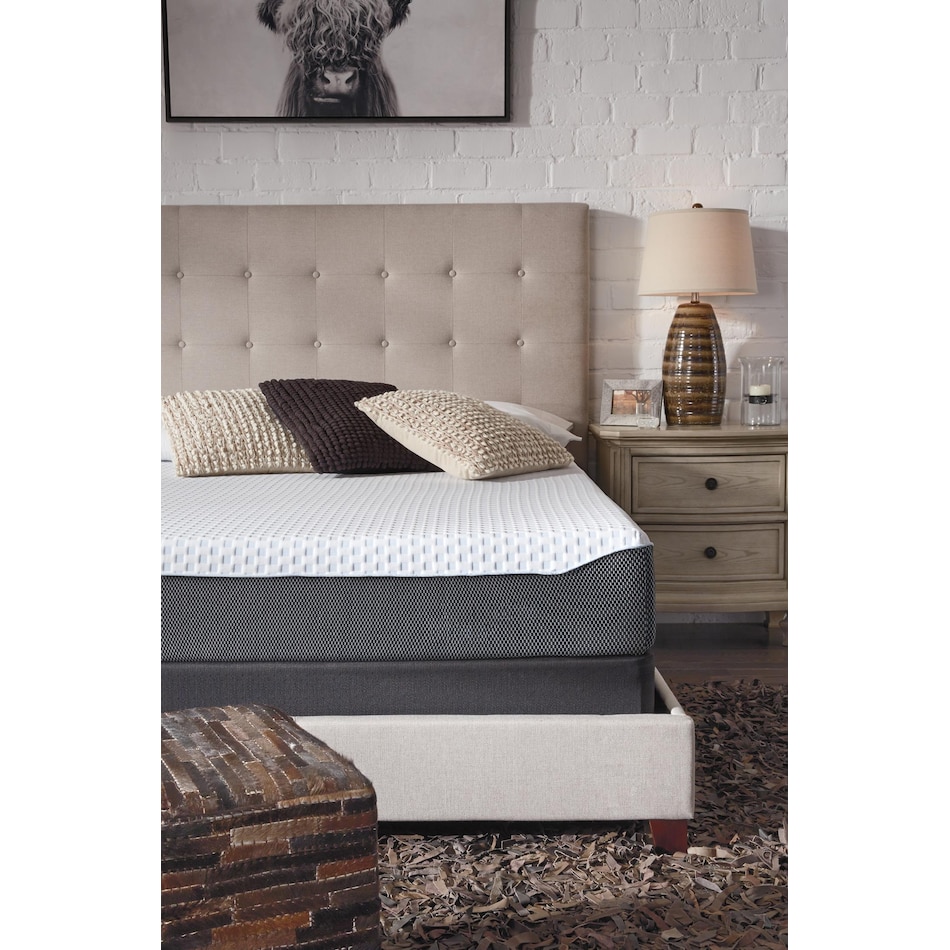 elite inch white blue mattress queen   