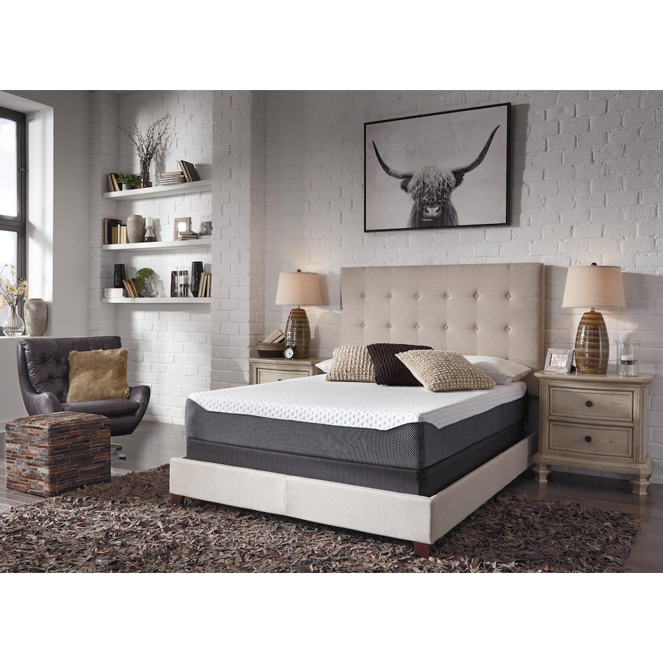 elite inch white blue mattress queen   