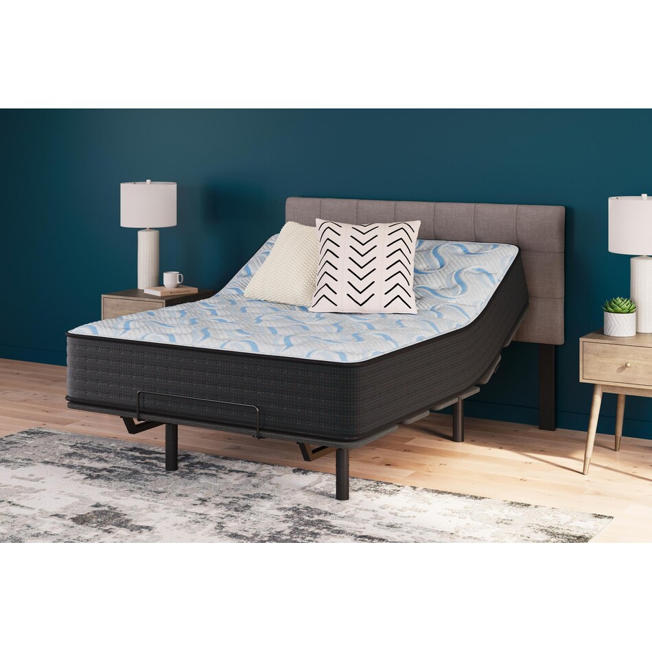 elite springs firm grey blue mattress queen   