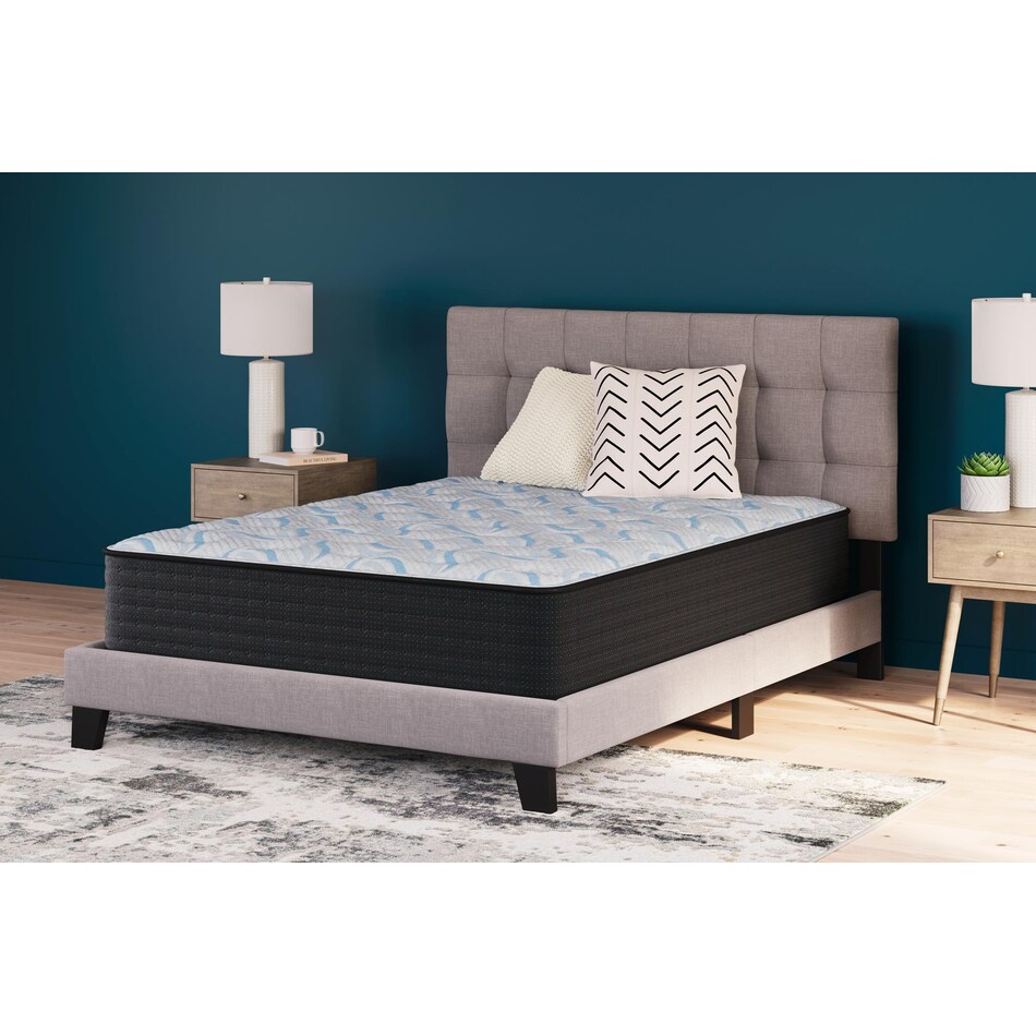 elite springs firm grey blue mattress queen   