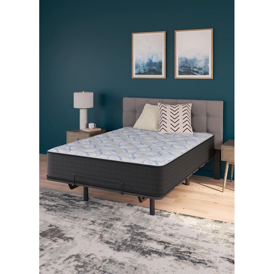 elite springs firm grey blue mattress queen   