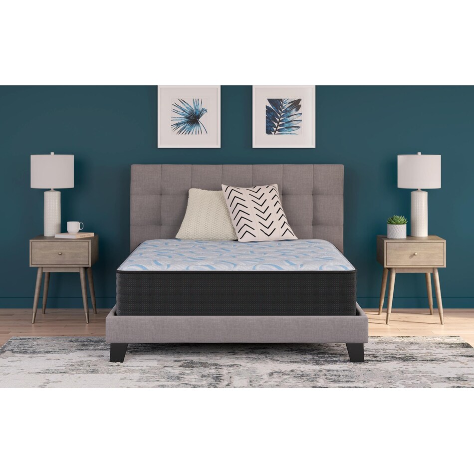 elite springs firm grey blue mattress queen   