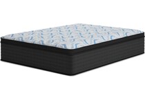 elite springs plush eurotop grey blue mattress queen   