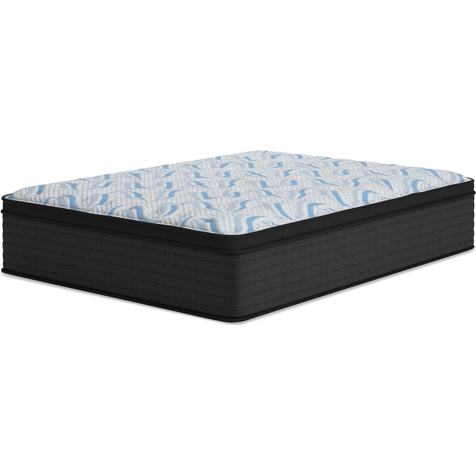 elite springs plush eurotop grey blue mattress queen   