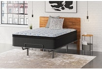 elite springs plush eurotop grey blue mattress queen   