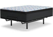 elite springs plush eurotop grey blue mattress queen   