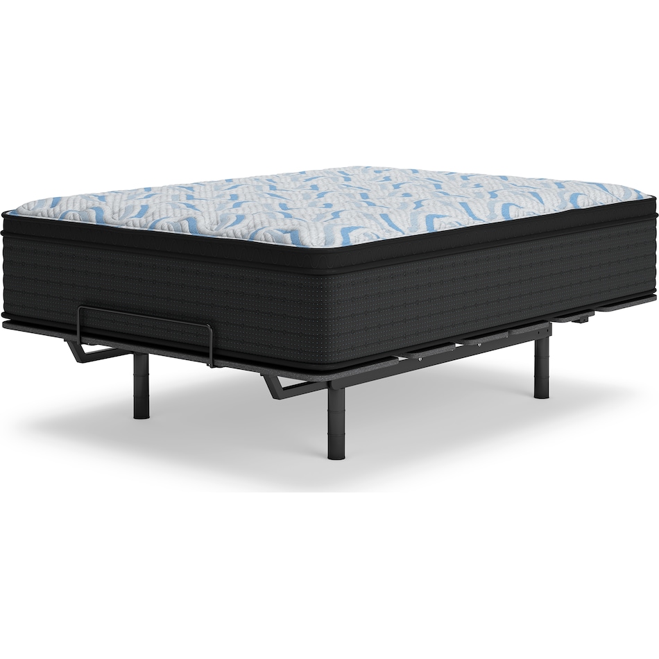 elite springs plush eurotop grey blue mattress queen   