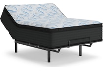 elite springs plush eurotop grey blue mattress queen   