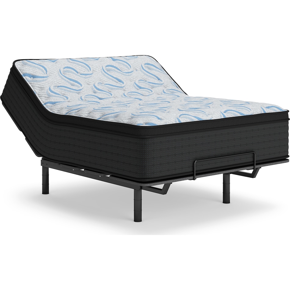 elite springs plush eurotop grey blue mattress queen   