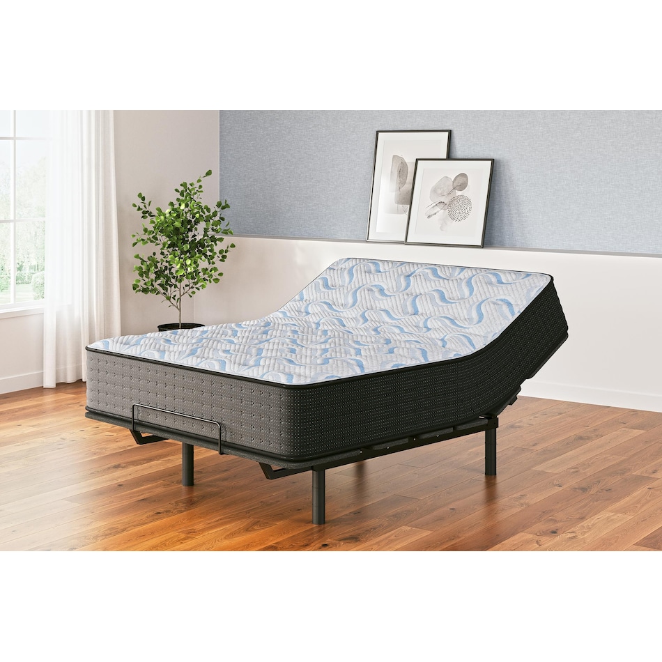 elite springs plush grey blue mattress king   