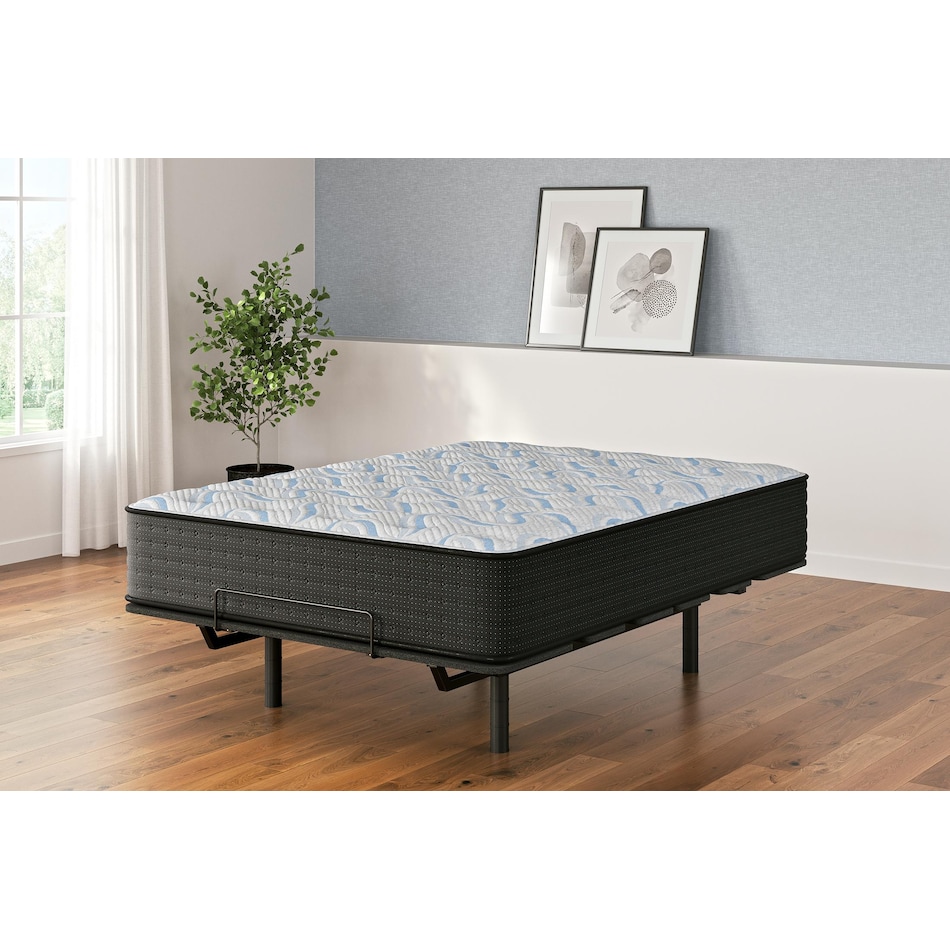elite springs plush grey blue mattress king   