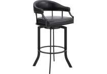 elkie black faux leather barstool   