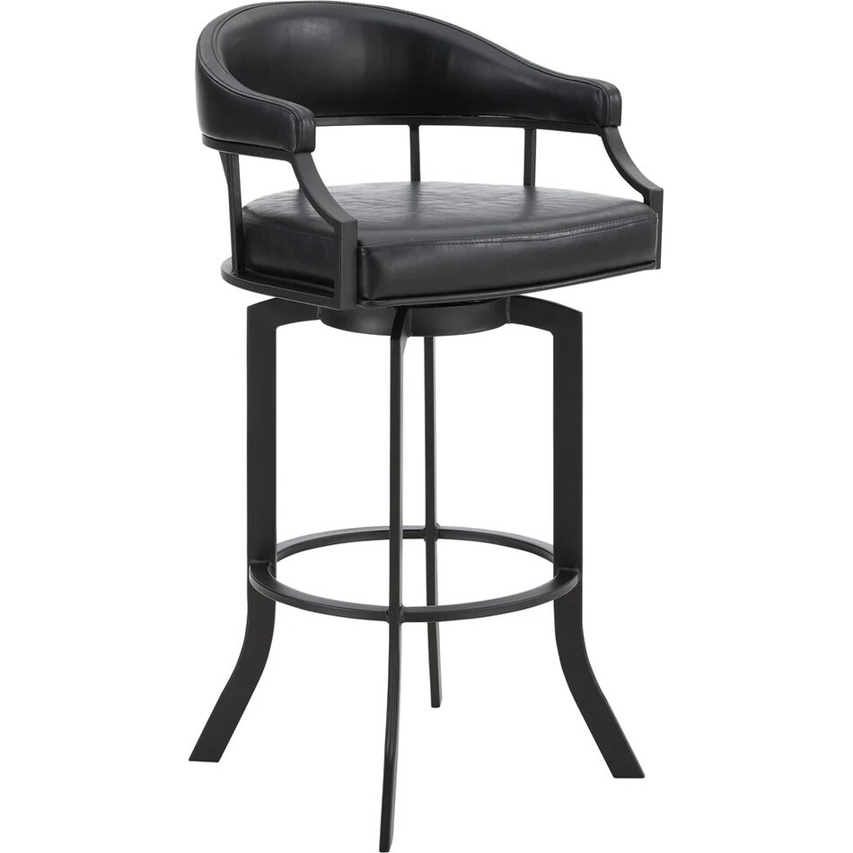 elkie black faux leather barstool   
