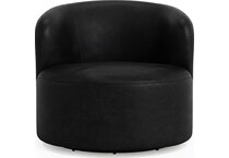 elle black leather accent chair   