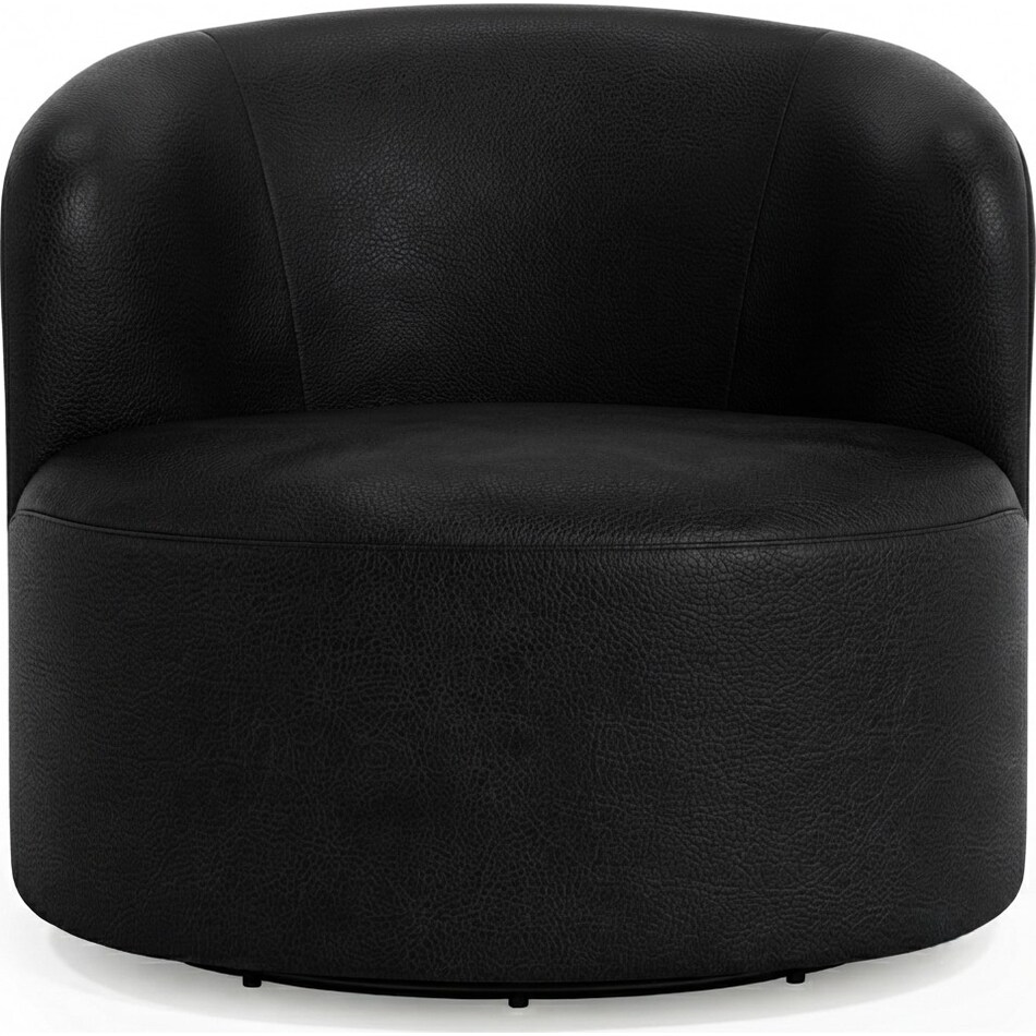 elle black leather accent chair   