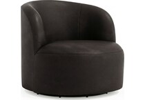 elle black leather accent chair   