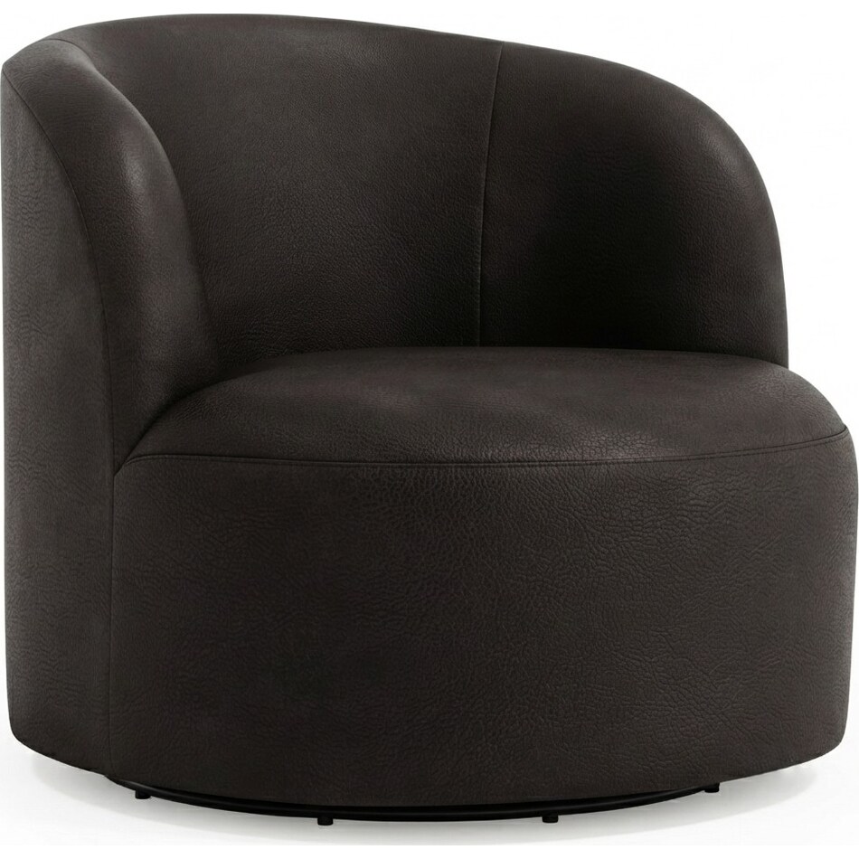 elle black leather accent chair   