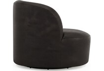elle black leather accent chair   