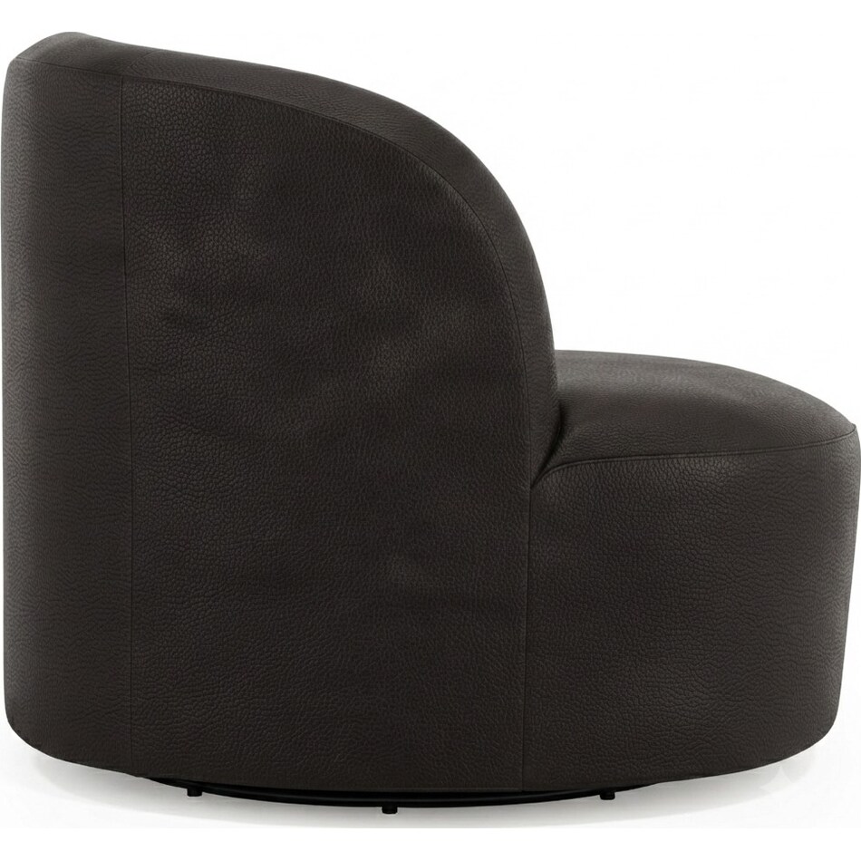 elle black leather accent chair   